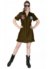 Lady Fighter Pilot Costume - Adult Womens Army Costume Fighter Costume 